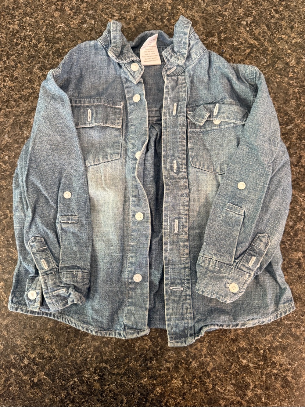 Gymboree Kids Ruffled Collar Denim Jacket - Light Blue